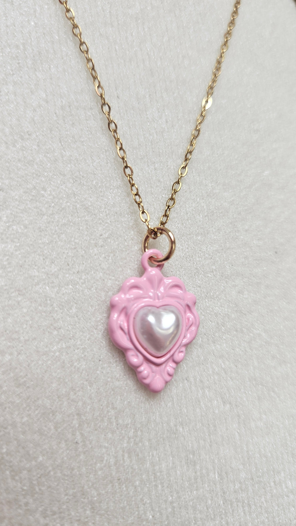 Pink Cameo Necklace