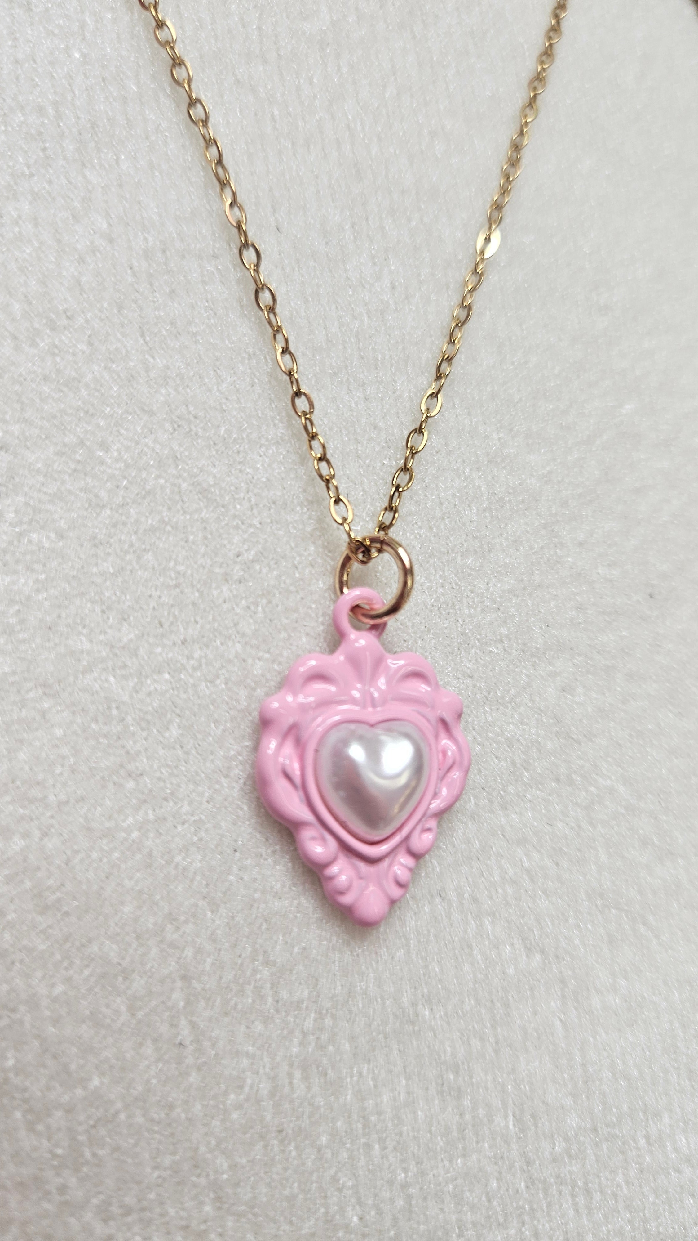 Pink Cameo Necklace