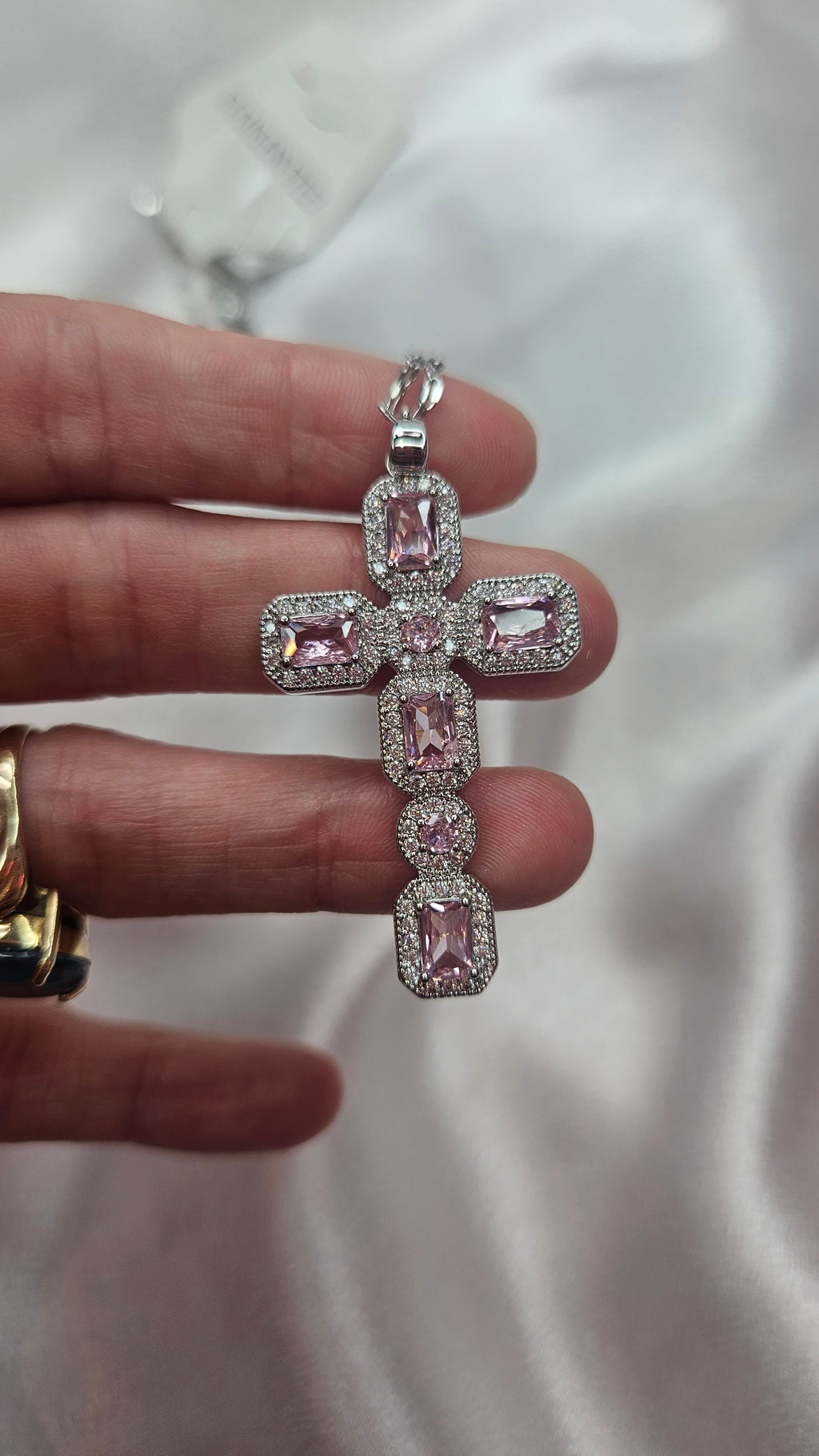 Pink Radiance Cross Necklace