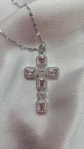Pink Radiance Cross Necklace