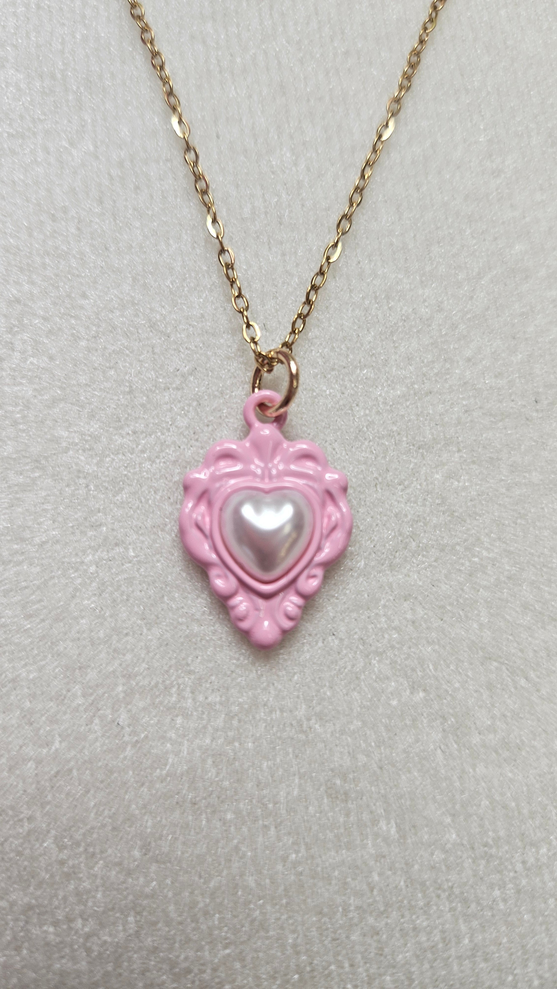 Pink Cameo Necklace
