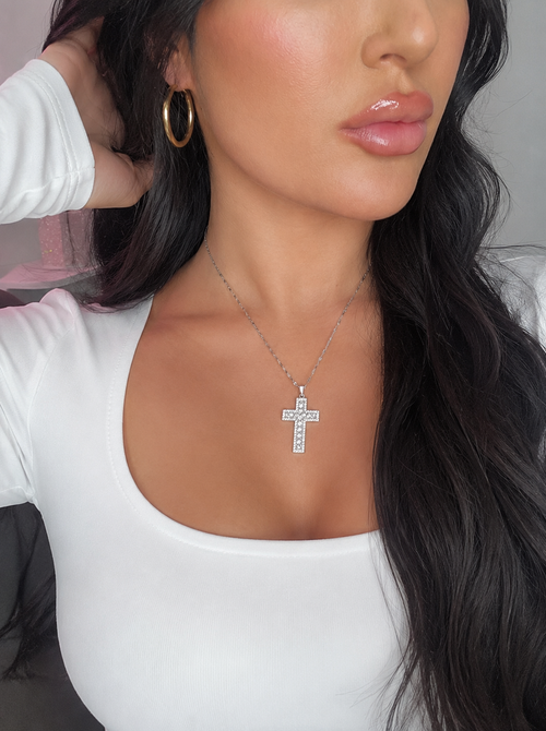 Faith Crystal Cross Necklace