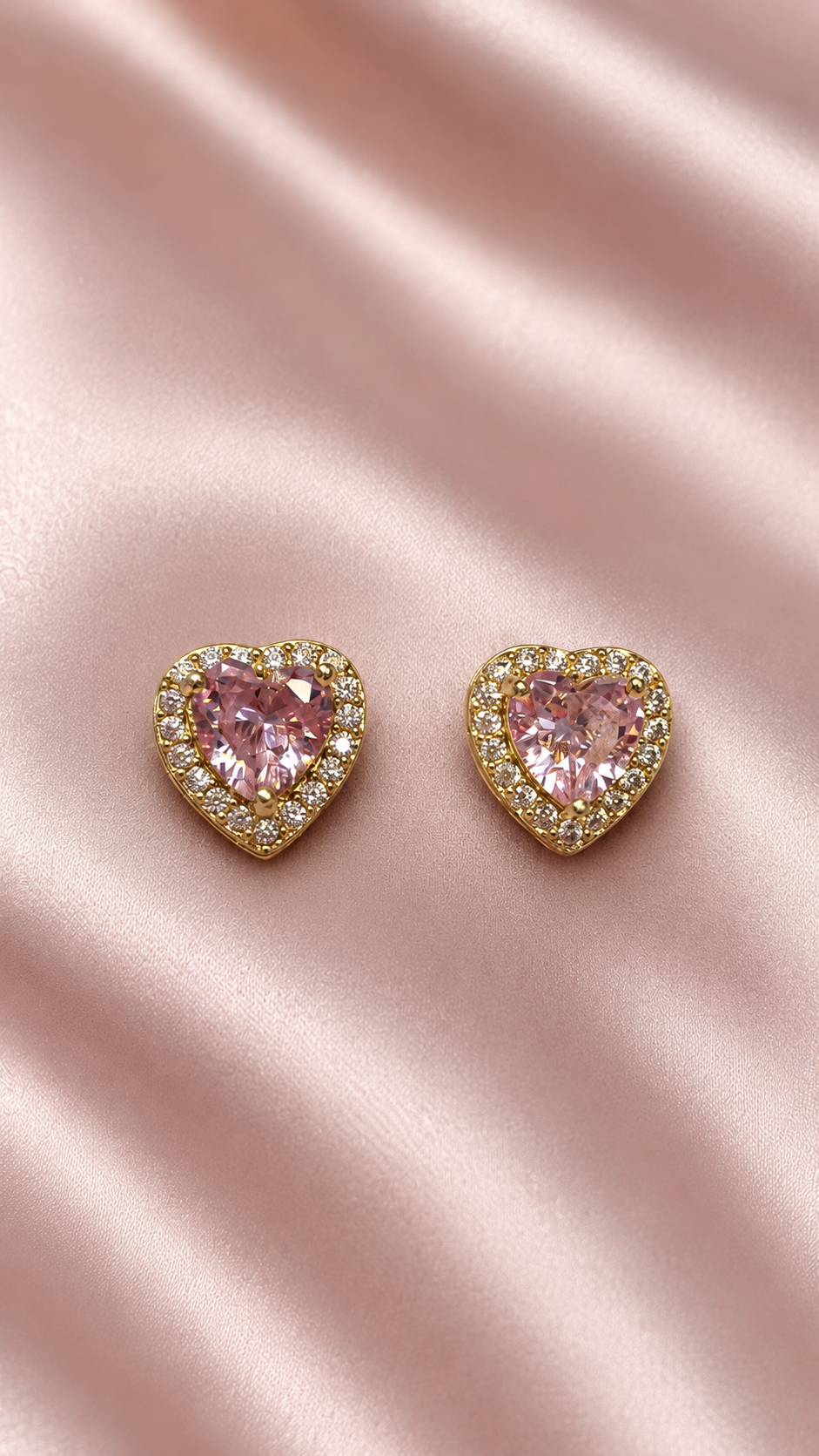 Cupid's Heart Earrings Pink