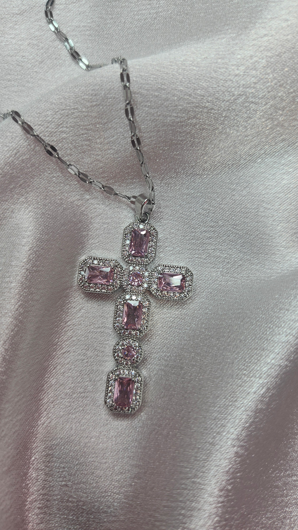 Pink Radiance Cross Necklace
