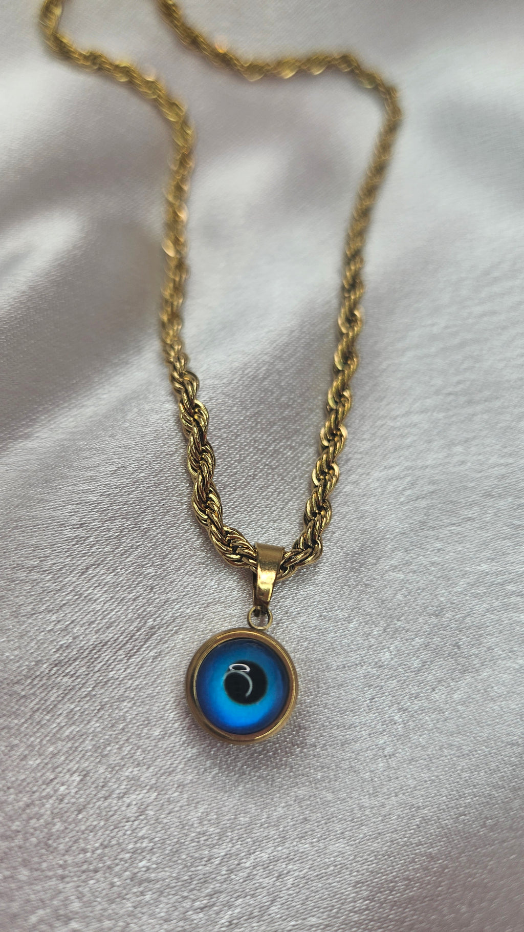 🧿 Guardian Evil Eye 18K Gold Plated Stainless Steel Necklace