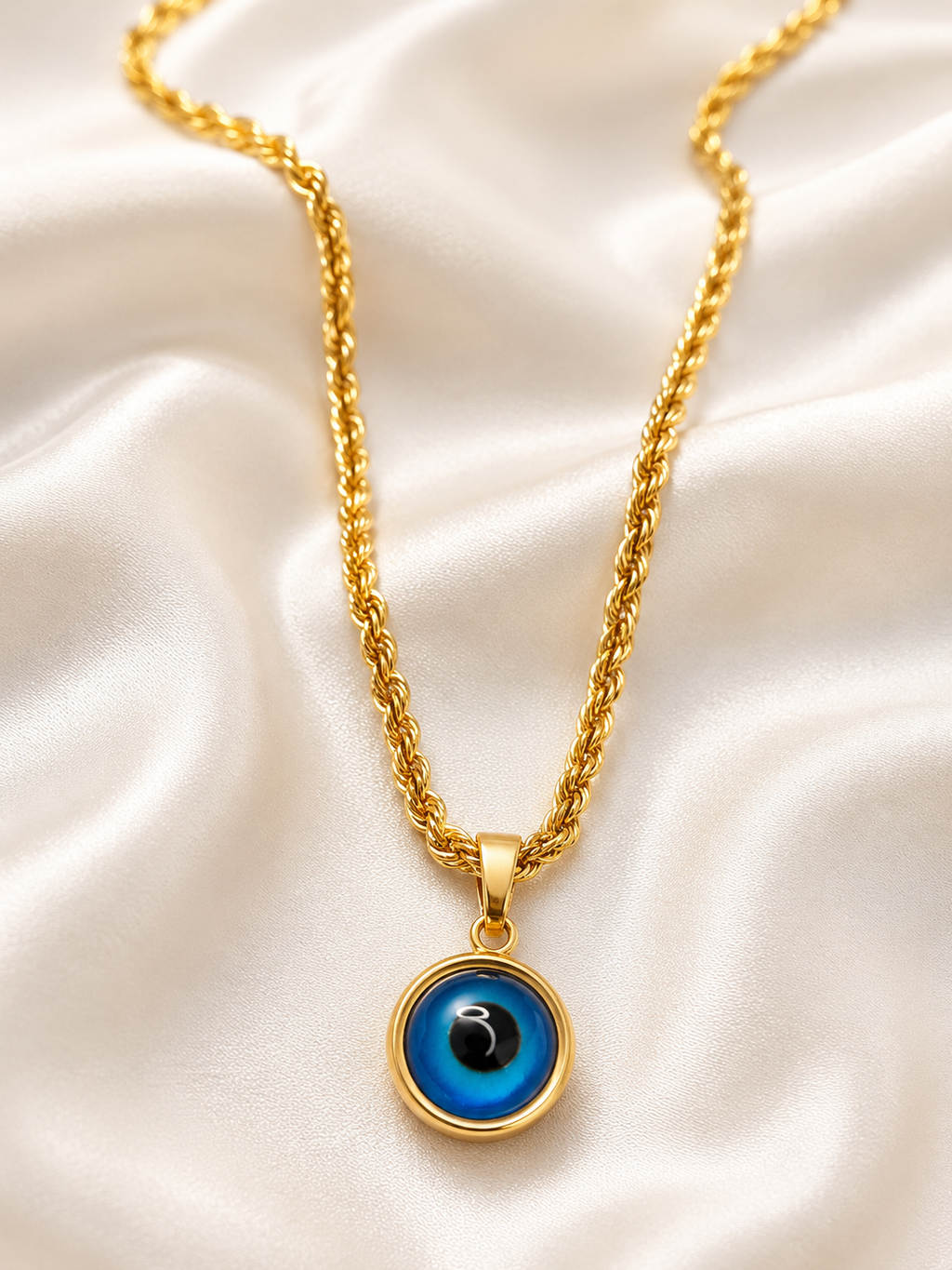 🧿 Guardian Evil Eye 18K Gold Plated Stainless Steel Necklace